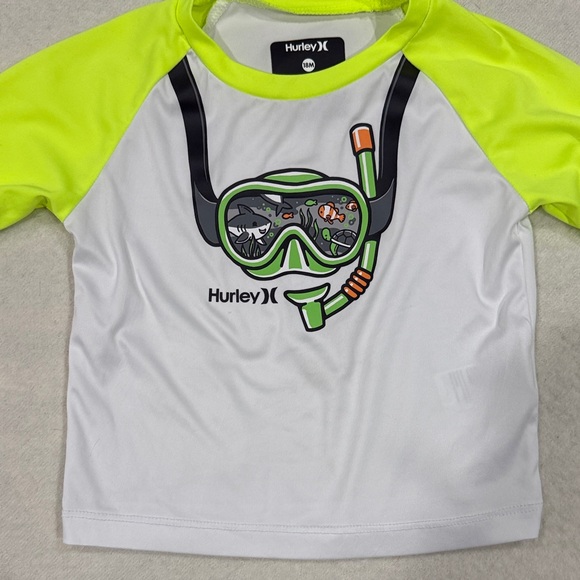 Hurley Kids Neon Yellow Swim Rashguard Set 18m - Picture 10 of 15